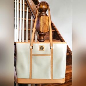 Dooney & Bourke Tote - Claremont "Cynthia" Tote Large Bag in Ivory/Tan color